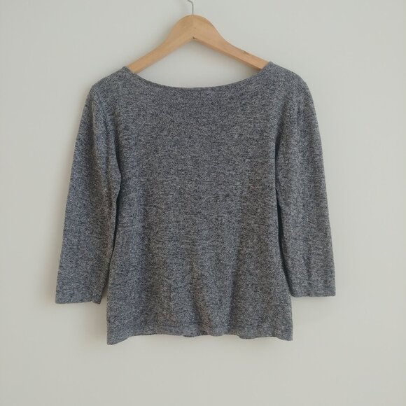 Vintage Liz Claiborne Hong Kong 100% cotton salt and pepper sweater Medium - Picture 7 of 13